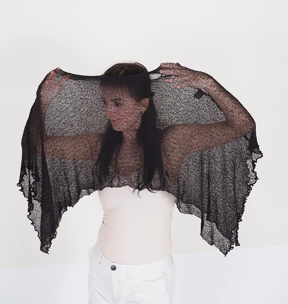 Ladies Crochet Poncho Lace Fish Net Batwing Wrap Beach Cover Up