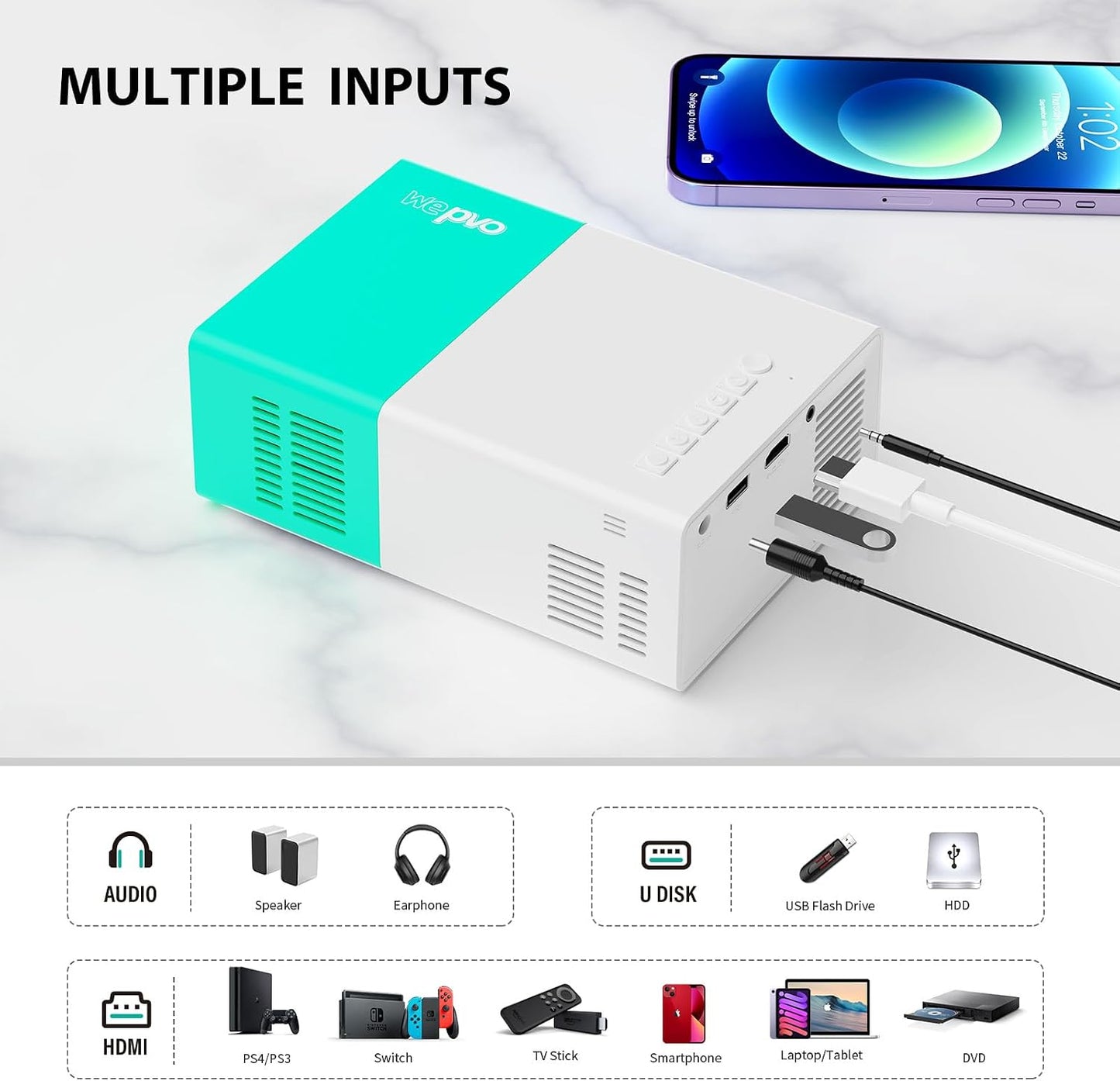 Portable WiFi Movie Projector
