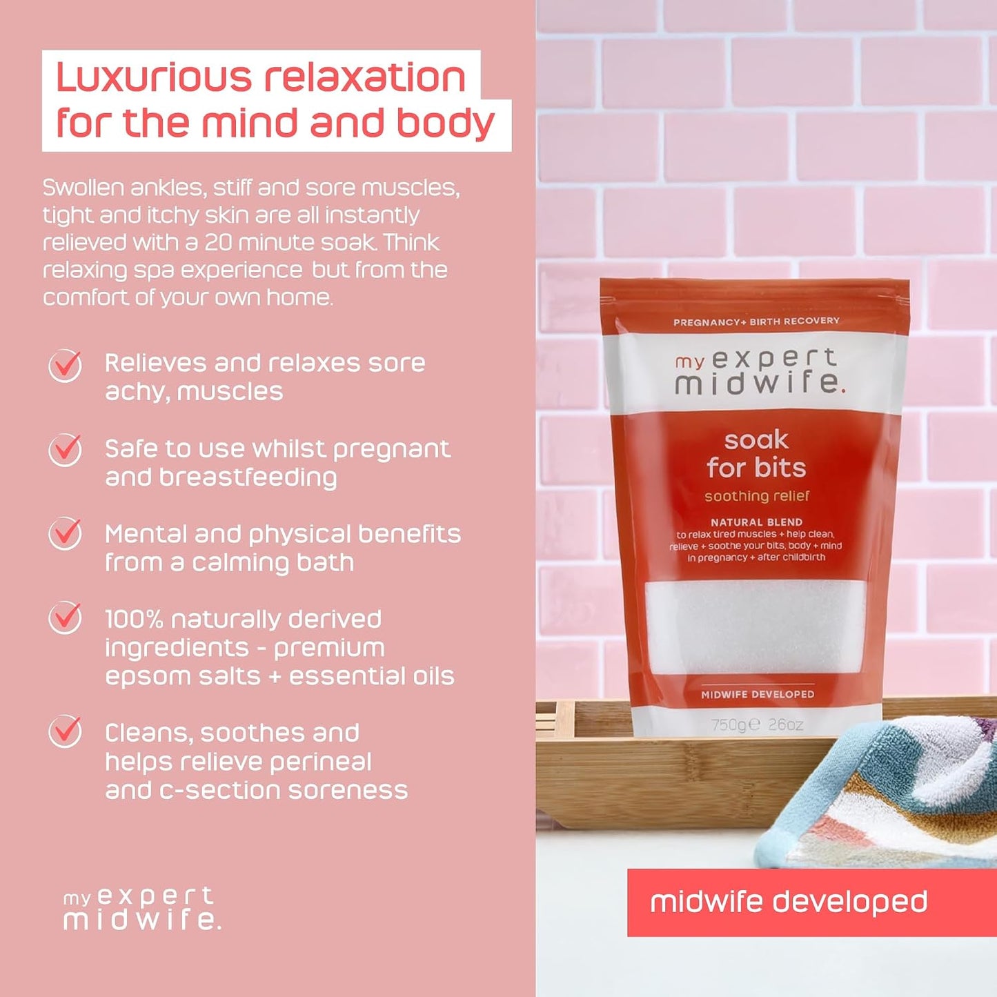 Birth Postnatal Recovery Essentials with Perineal Spray and Bath Salts