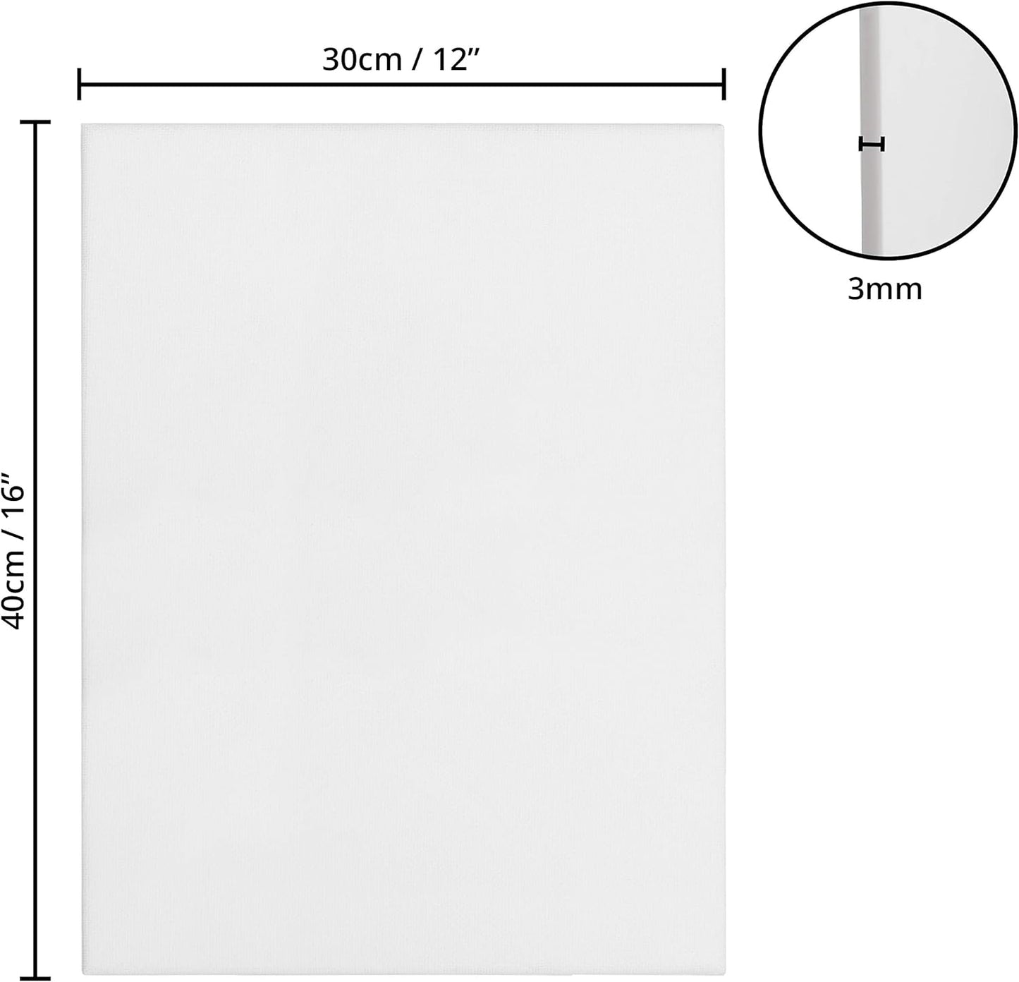 Primed Canvas Panels 18 x 24" - Blank Cotton Canvas Board for Acrylic, Oil Painting, and Sketching