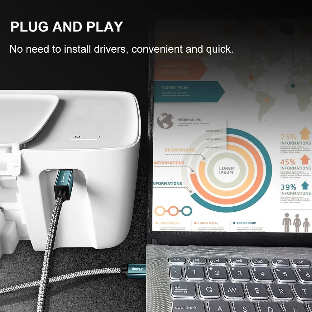 USB 3.0 A Male to B Male Cable 4M, Superspeed Braided USB 3.0 Type A to B Cable Compatible with Printers,Docking Station,External Hard Drivers,Scanner,USB Hub and More Devices