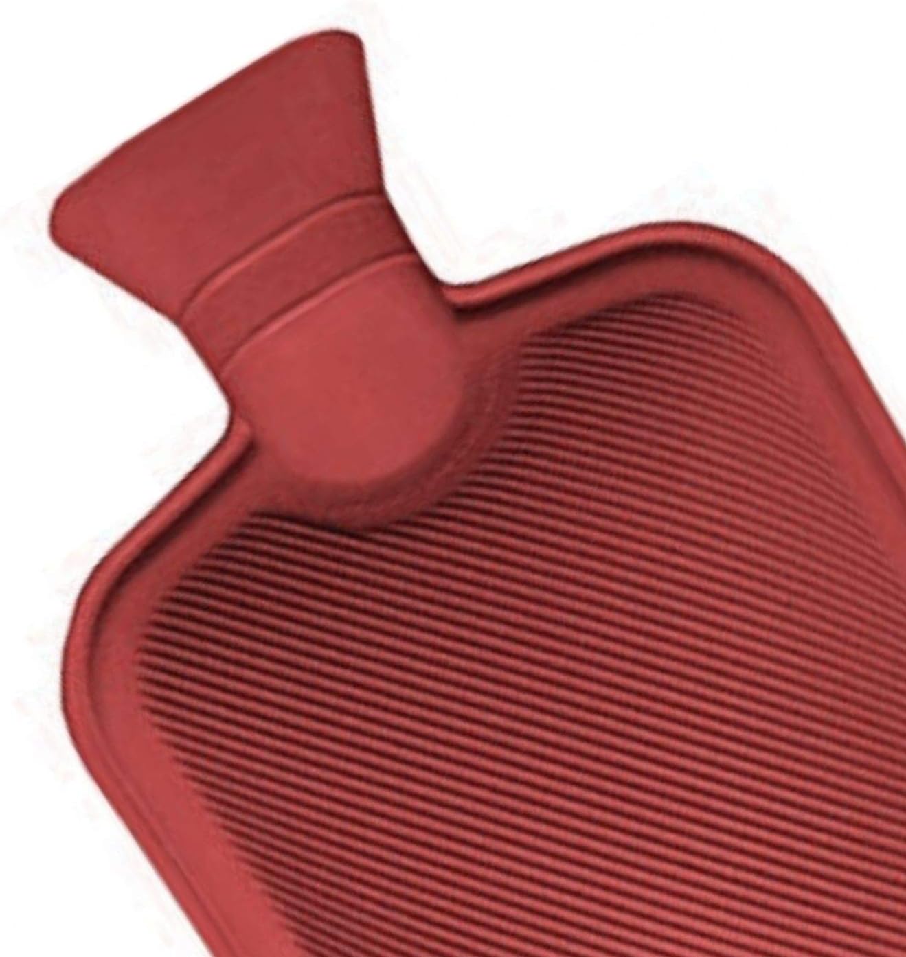 Pack of 2 Hot Water Bottles | Natural Rubber Large Hot Water Bottle 2L | Red Hot Water Bag for Pain Relief Secure & Leakproof