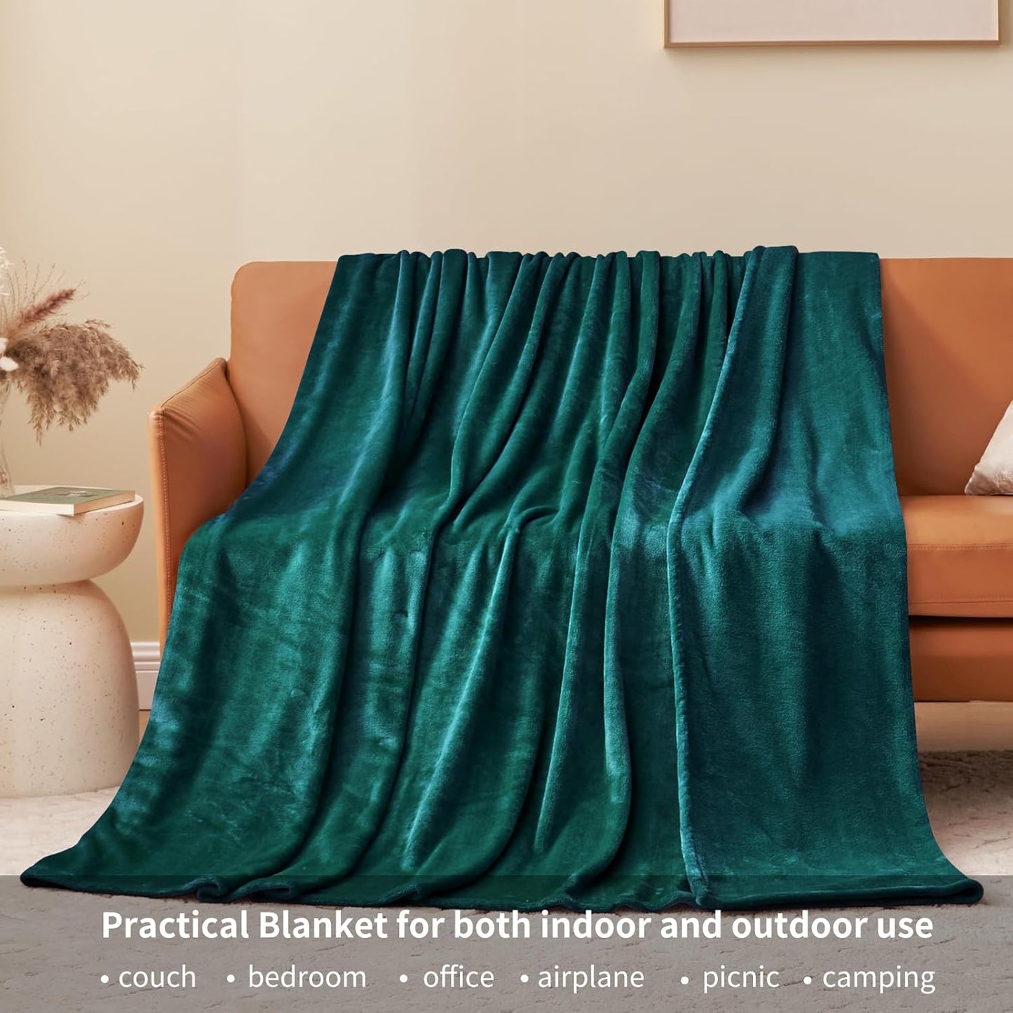 Winter Christmas Green Teddy Fleece Blanket For Couch, Watching TV