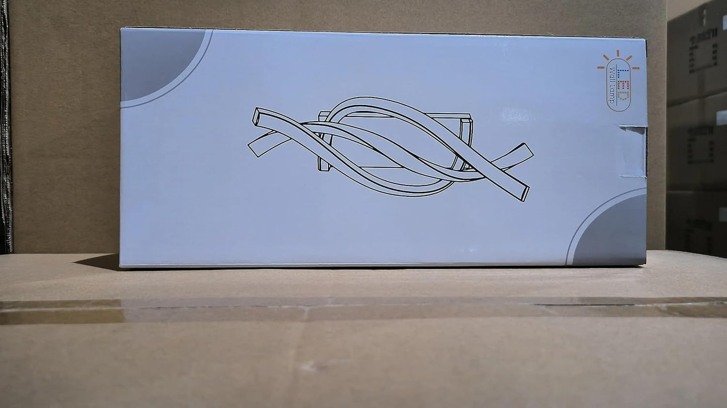 Modern LED Wall Light with 2 LED Strips, Curved Design Wall Sconce in Acrylic