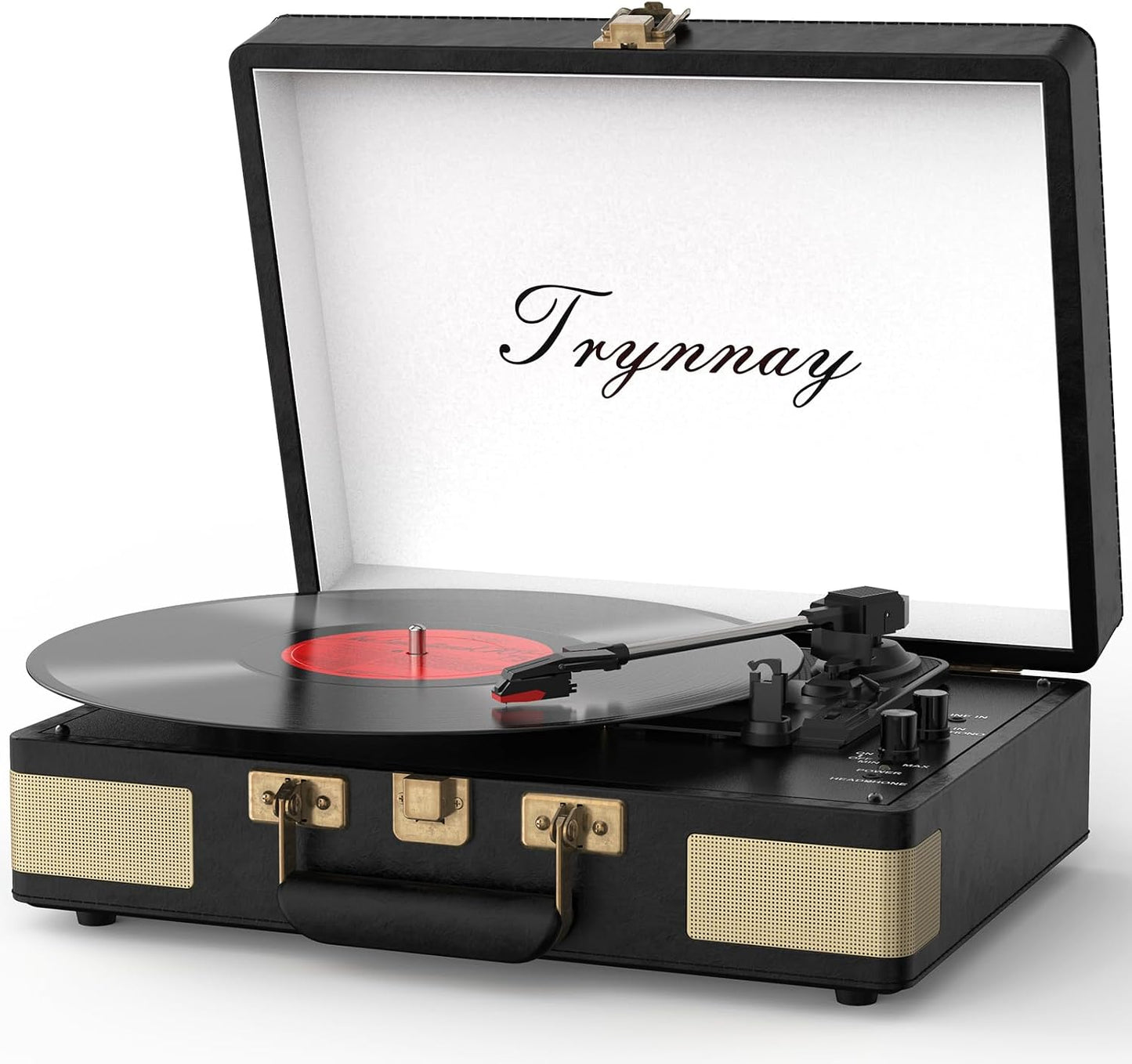 Record Player 3 Speed Bluetooth Portable Suitcase Vinyl Player with Built-in Speakers Turntable Enhanced Audio Sound Sky Blue