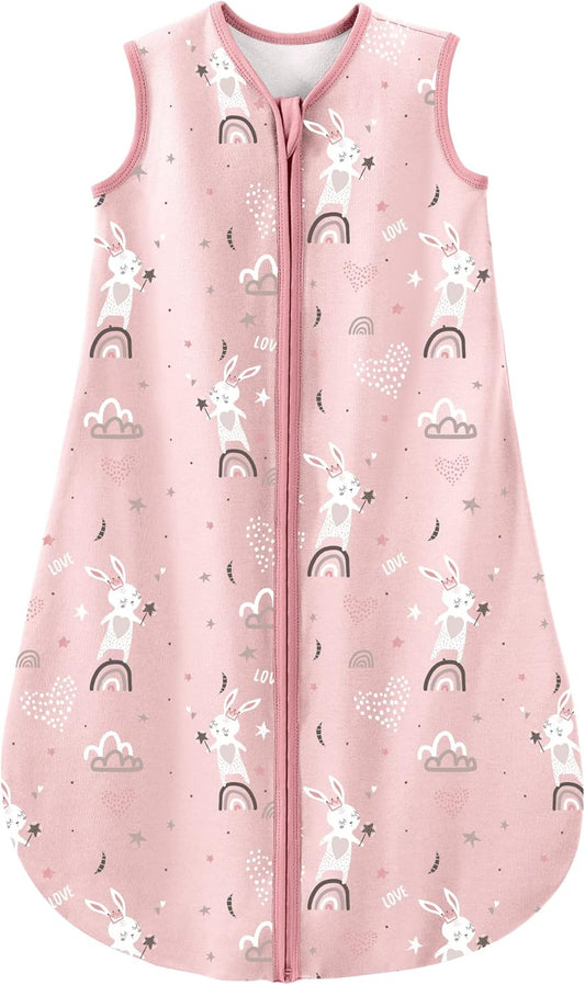 Baby Sleeping Bag 0.5 TOG 100% Cotton Soft Newborn Sleepsack Unisex Baby Wearable Blanket for Boys and Girls 12-18 Months