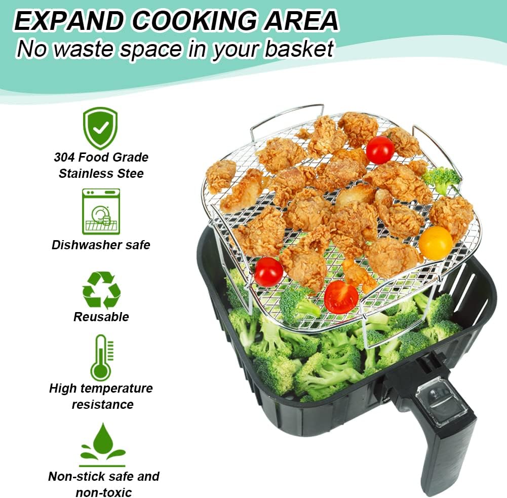Air Fryer Rack Square for COSORI 5.5L/6.4L | Not Suitable for Philips Airfryers