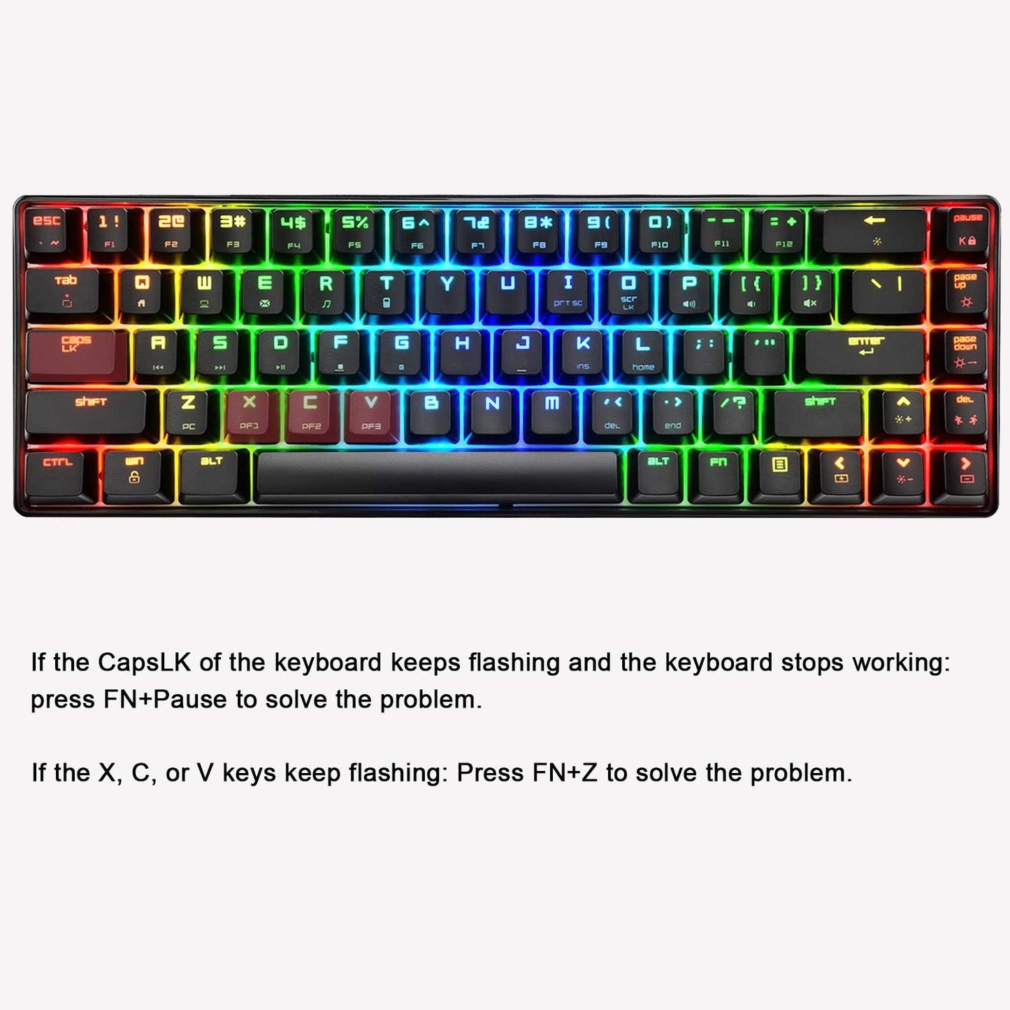 60% Mechanical Mini 68 Key RGB Backlit Wired USB C Gaming Keyboard with Mouse and Mouse Pad