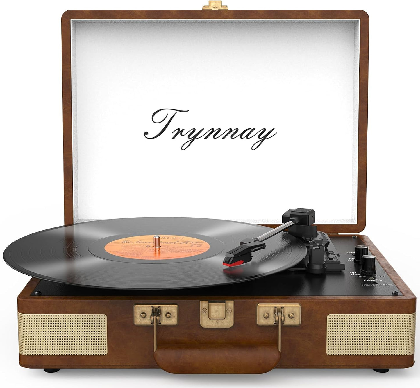 Record Player 3 Speed Bluetooth Portable Suitcase Vinyl Player with Built-in Speakers Turntable Enhanced Audio Sound Sky Blue