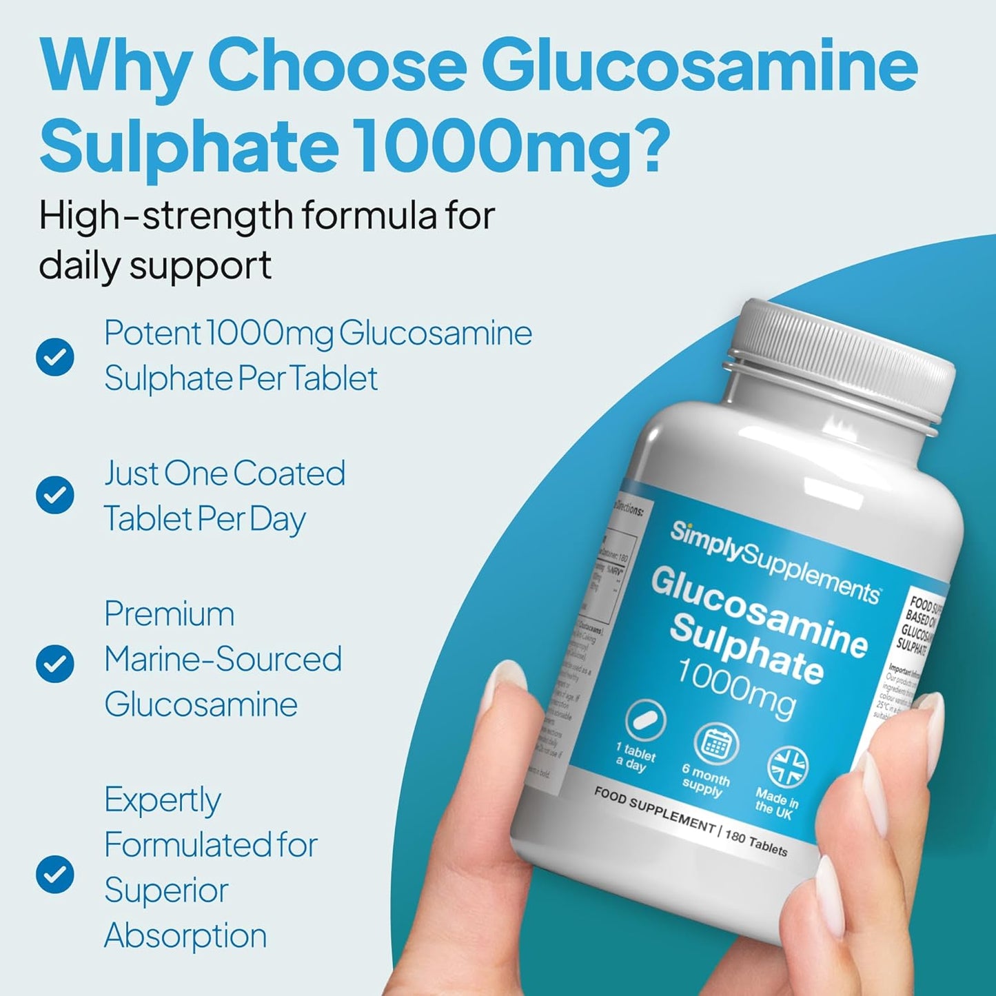 Glucosamine Sulphate 2KCL 1000mg Joint Support Supplement