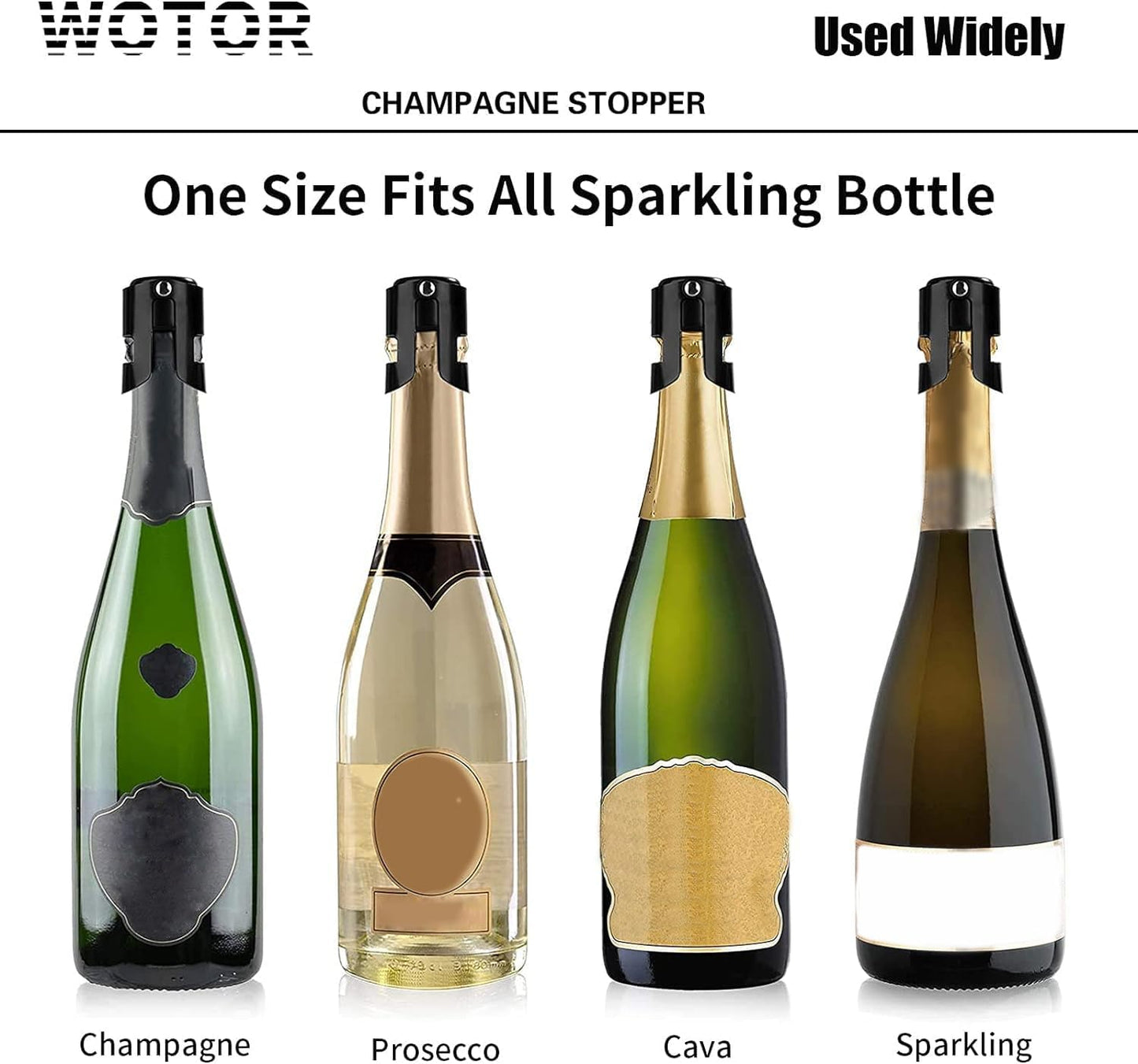 Champagne Bottle Stoppers Stainless Steel, Prosecco Stopper with Food Grade Silicone