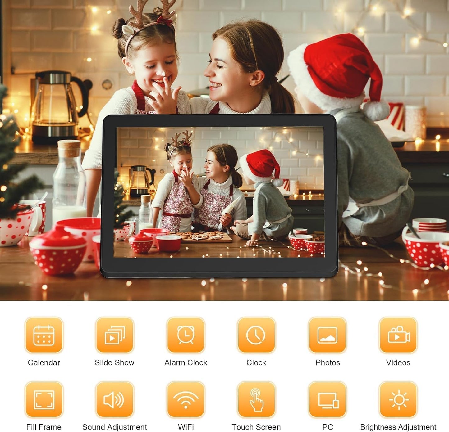 8.1 Inch WiFi Digital Photo Frame with 32GB Storage & 32GB Card, Smart Picture Frames, Electronic Photo Frame