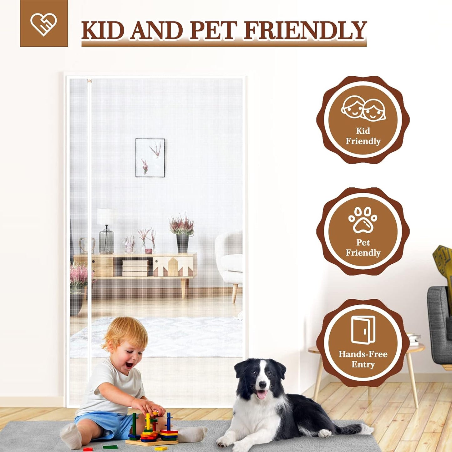 Side Opening Fly Screens for Doors 120 x 220 cm, Reinforced Polyester Sewing Mosquito Net Curtain for Balcony, French, Sliding Glass Door