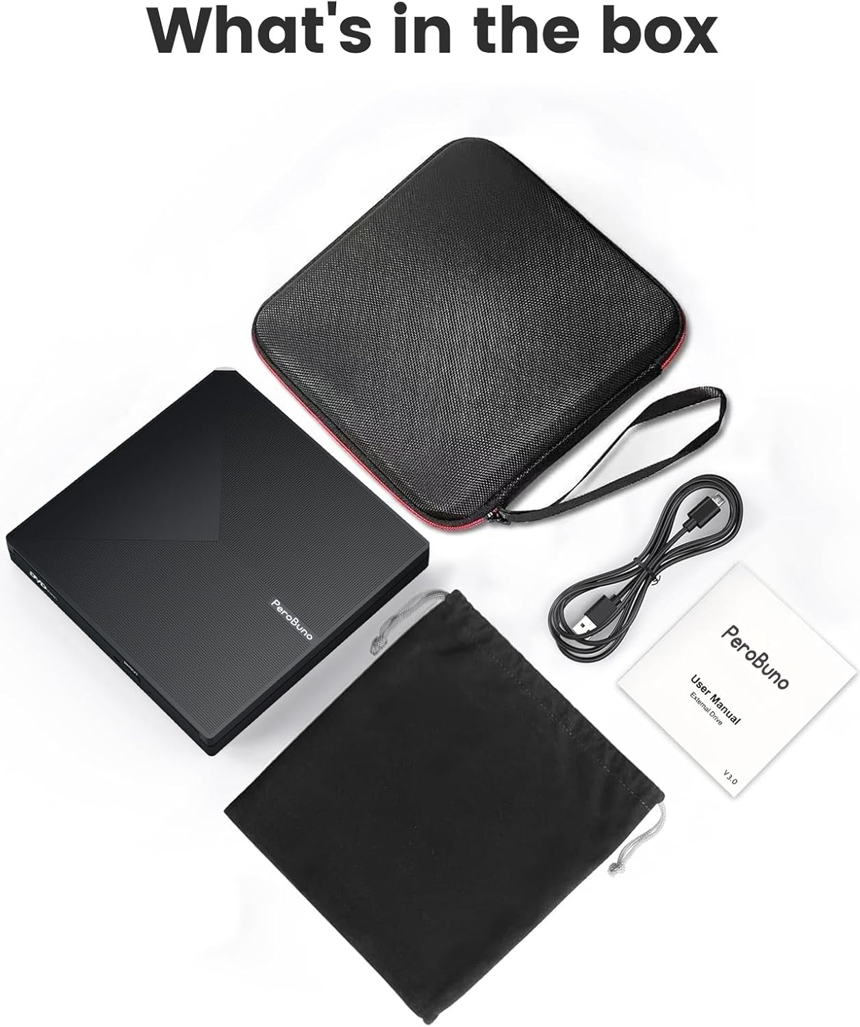 External CD DVD +/-RW Drive USB 3.0 USB C Portable CD/DVD Player Burner Reader Writer Optical CD ROM Disk Drive for Laptop Desktop PC Mac MacBook Pro/Air Windows Linux OS
