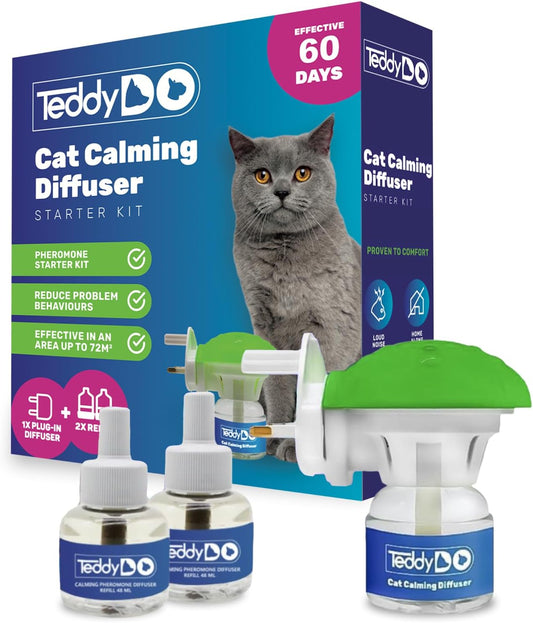 Cat Calming Diffuser Plug-In, 2x48ml Refills, Helps Reduce Scratching, Spraying & Anxiety, Safe Stress Relief