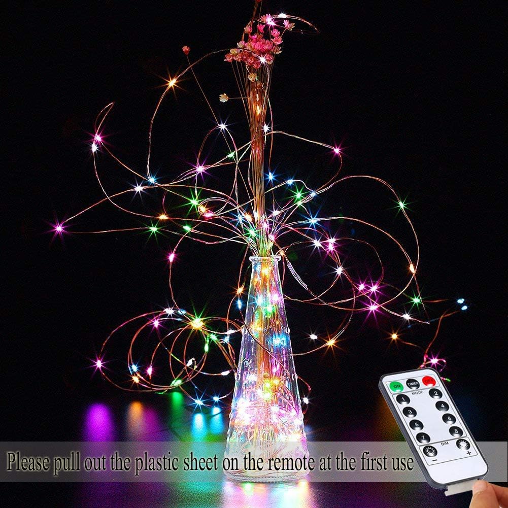 Fairy Lights Battery Operated String Lights 33FT With Remote Control for Garland Bedroom Wedding Party Christmas Tree Indoor Decor