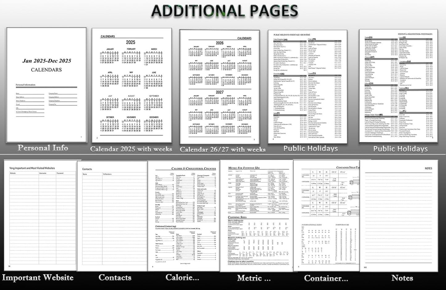 2025 Diary A5 Page a Day with Time, Monthly Overview, Pen Holder, 2 Bookmarks, Back Pocket, Hardcover, Daily Planner Extra Notes UK Holiday, Elastic Closure, Jan.25 - Dec.25, Day per Page
