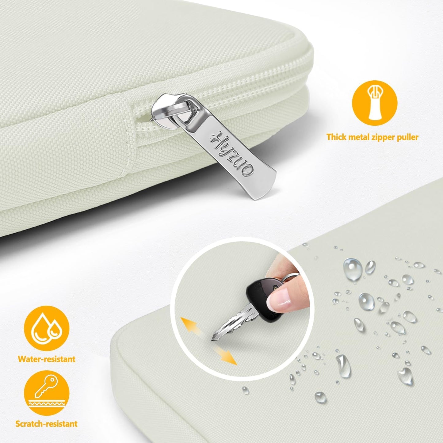 14-15 Inch Laptop Sleeve Bag Set for MacBook Air 15 M4/M3/M2, MacBook Pro 15, XPS 14/15 Plus, 15" Surface Laptop, NoteBook Case for 14" HP Lenovo ThinkPad Asus Acer HUAWEI, Beige