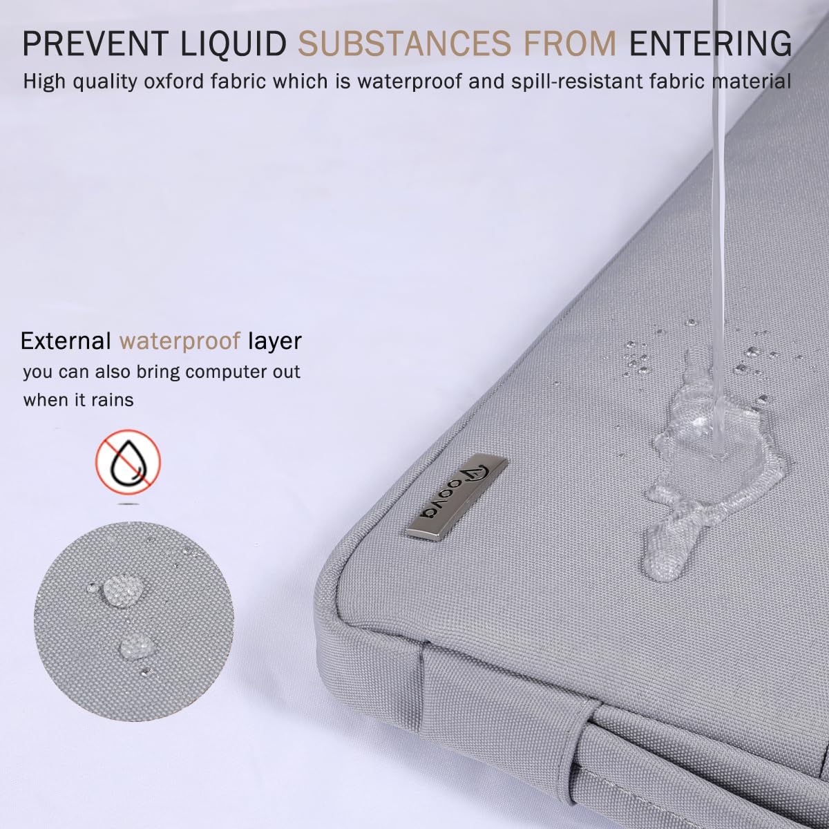 Laptop Sleeve Case 14-15 Inch with Handle, Waterproof Slim Computer Cover Bag Compatible with MacBook Air M2/M3 15, MacBook Pro 15, 15” Surface Laptop 5/4, Hp chromebook 14, Silver Grey