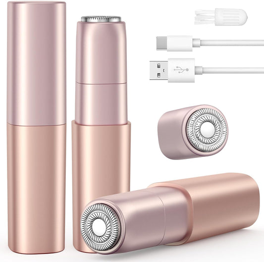 Rechargeable Facial Hair Remover with Cleaning Brush for Women, USB C Shaver