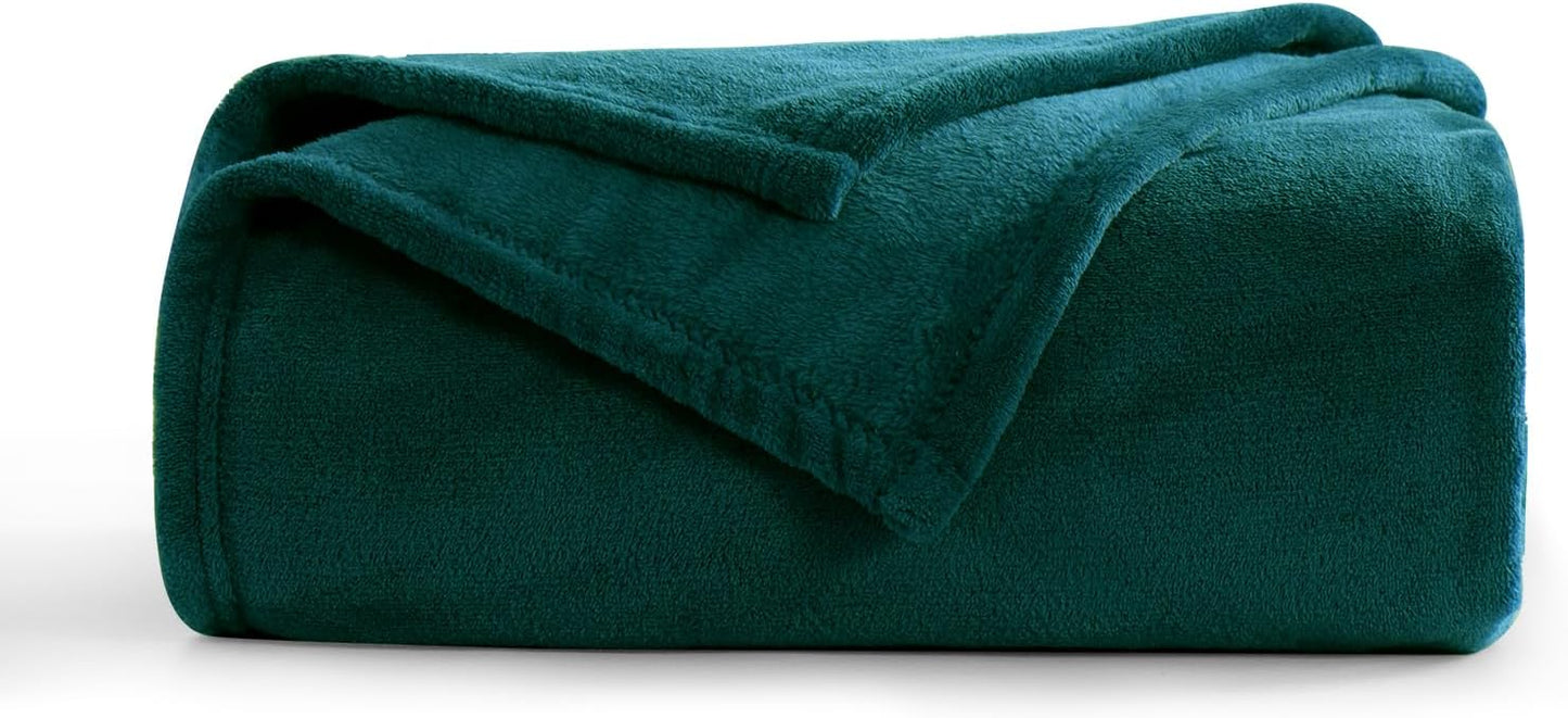 Winter Christmas Green Teddy Fleece Blanket For Couch, Watching TV
