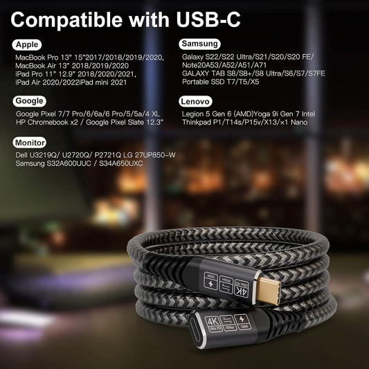 USB-C 3.2 Extender Cable 0.5m Male to Female
