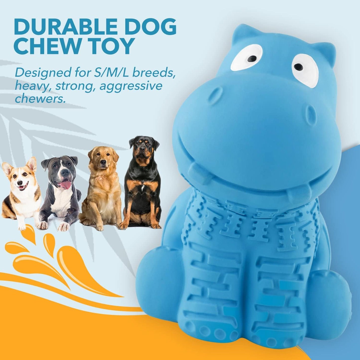 Squeaky Dog Toys - Durable Latex & Natural Rubber Toys for Aggressive & Heavy Chewers