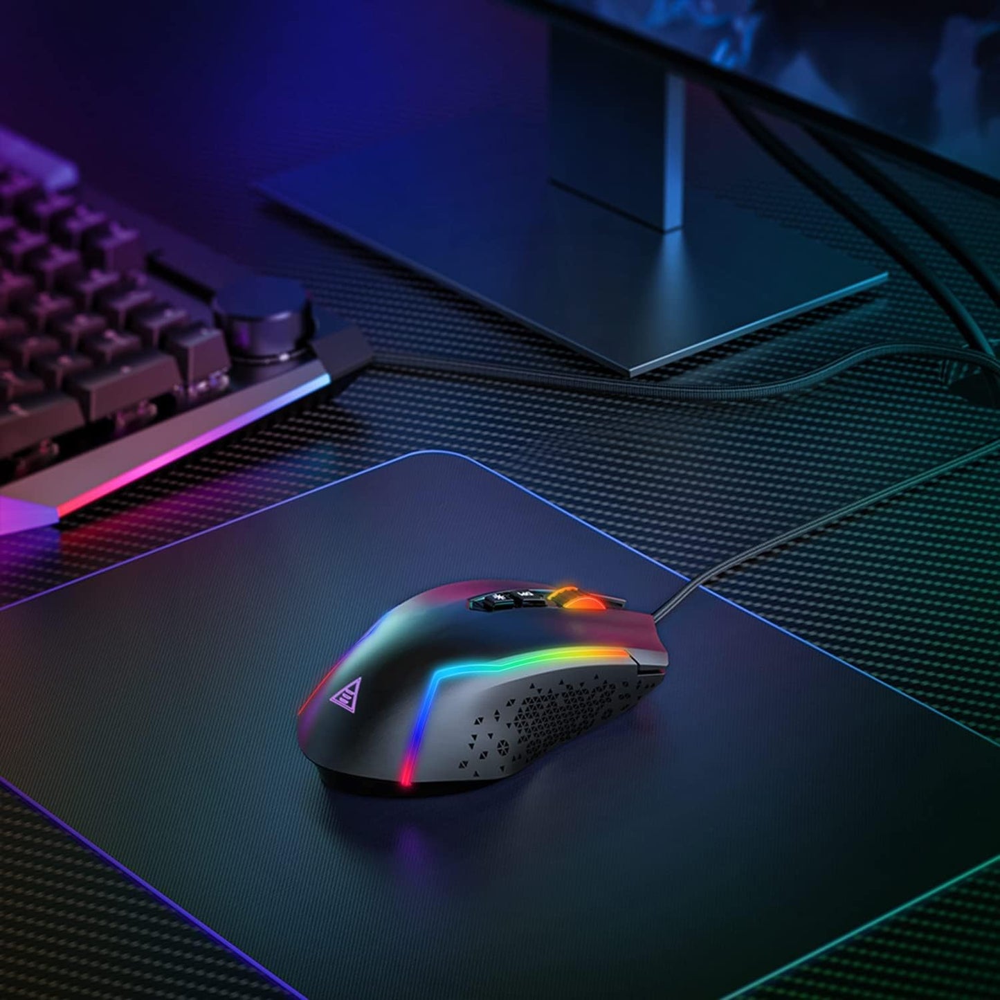 RGB Gaming Mouse Wired, PC Gaming Mice with 8000 DPI, 7 Programmable Buttons, Chroma RGB Backlit, 6 DPI Adjustment Levels Computer Mouse for PC/Mac/Laptop Gamer
