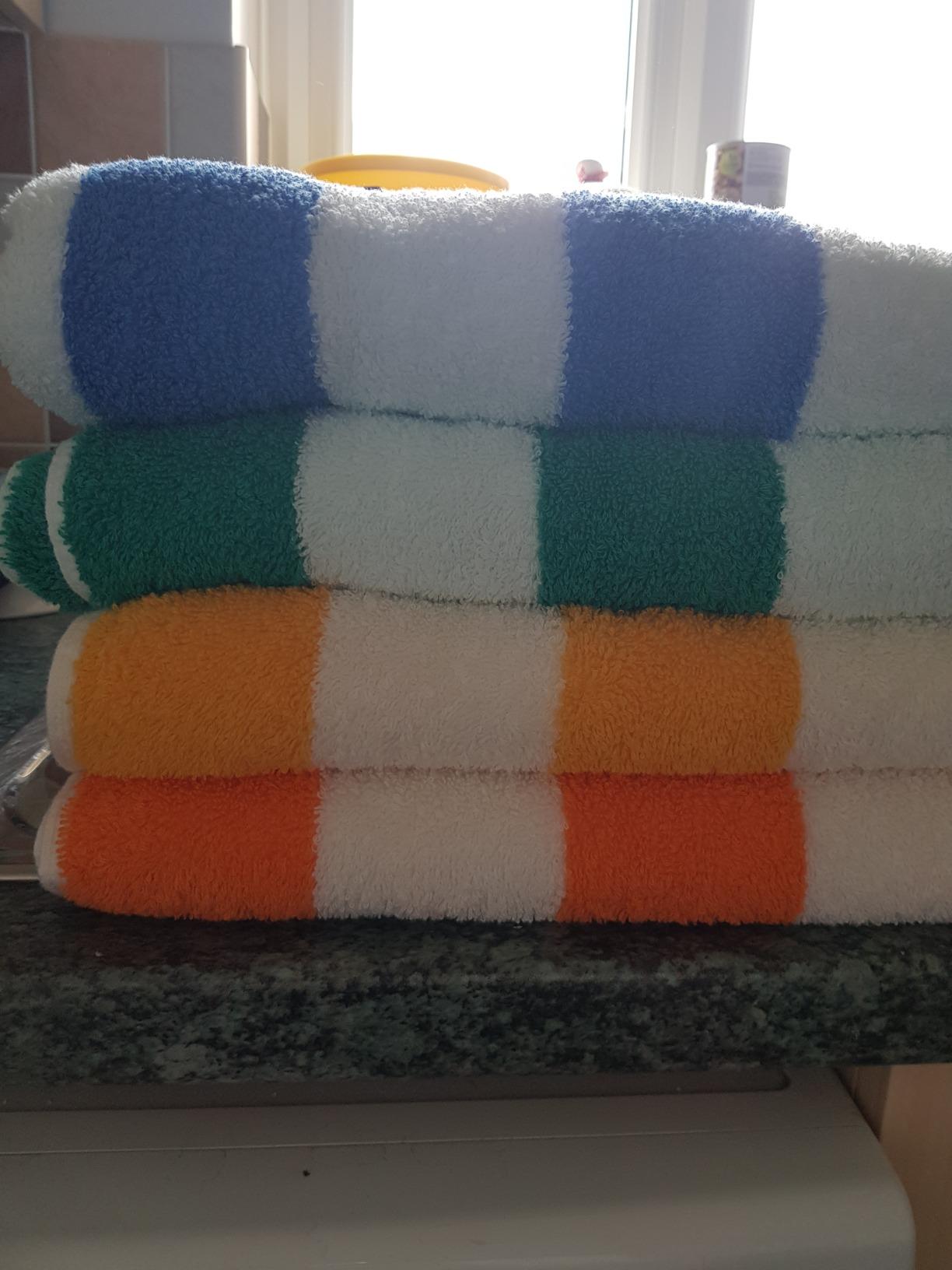 New 4 Pack Stripe Beach Towels Cotton Quick Dry Swim Towels