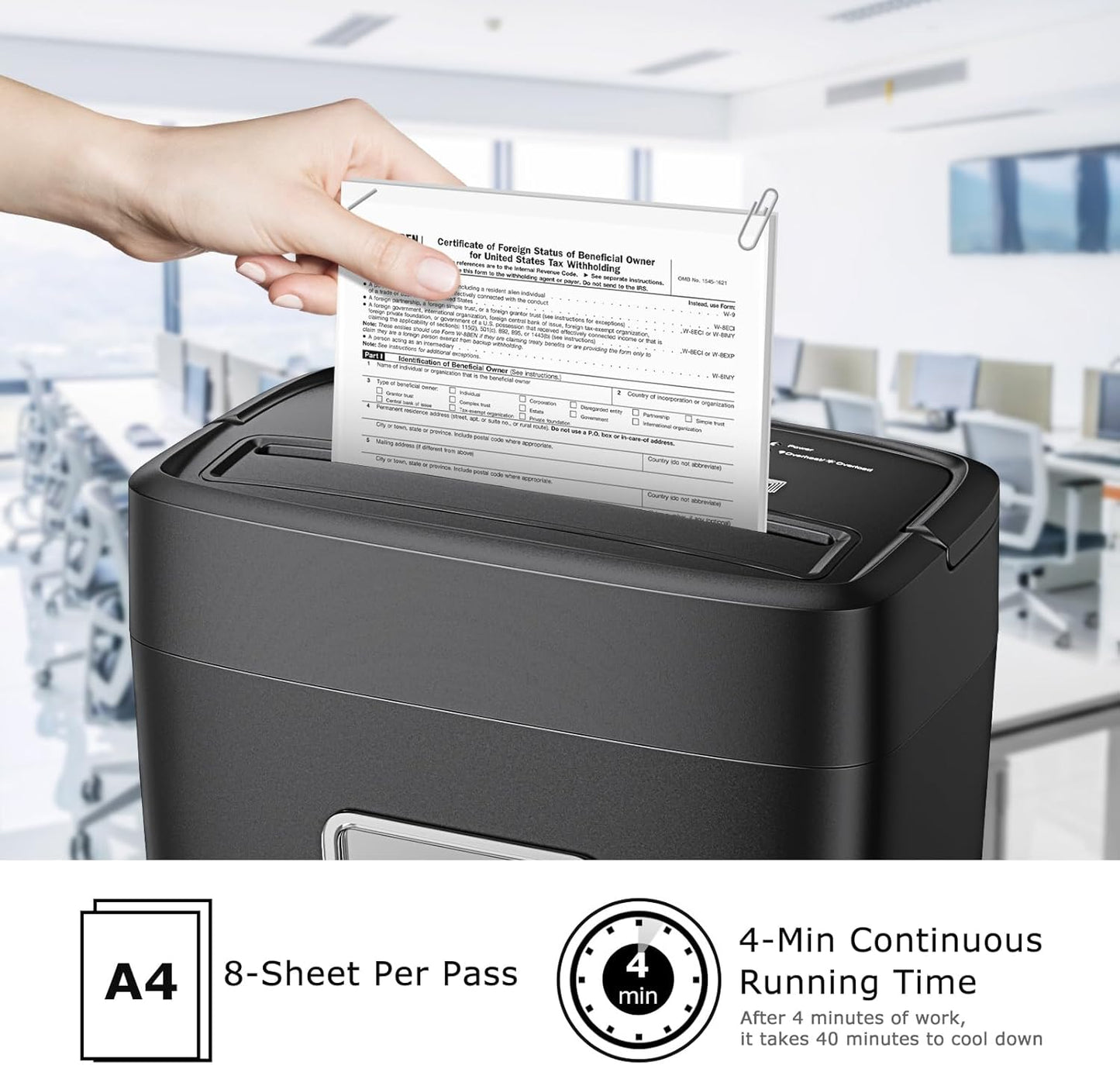 Bonsaii Cross Cut Paper Shredder, Compact Shredder for Home & Small Office Use, Shreds Credit Cards, Staples, and Clips, Portable Handle Design, 13L Bin (C237-B Upgrade Version)