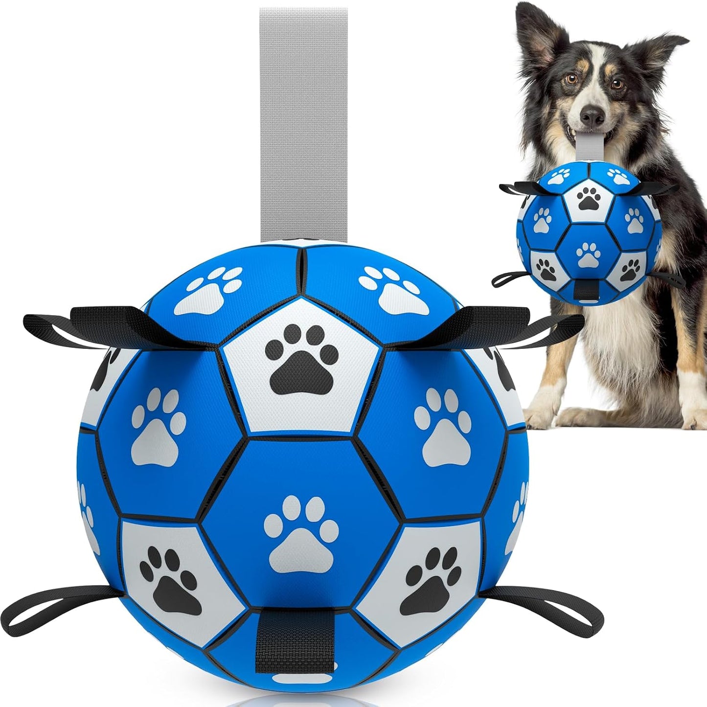 Interactive Dog Football Toy with Webbing - Durable Water Ball for Small to Medium Breeds