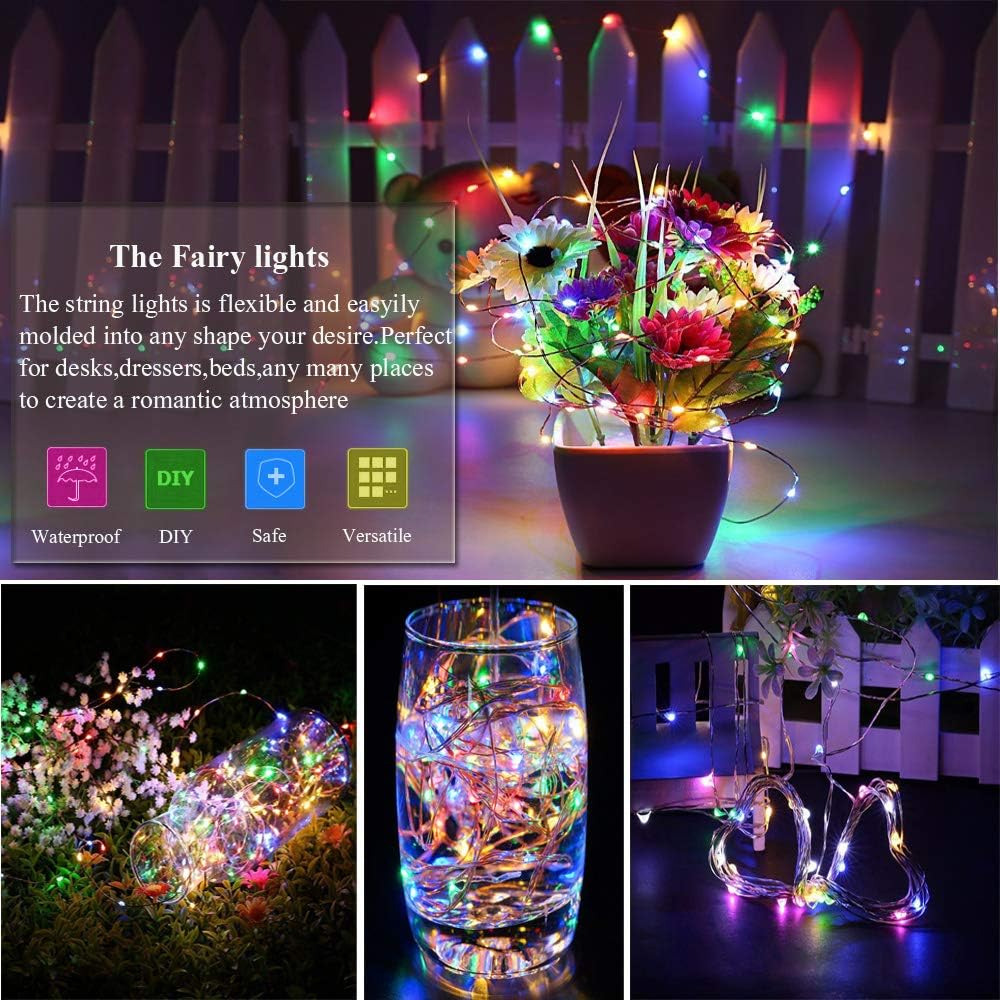 Fairy Lights Battery Operated String Lights 33FT With Remote Control for Garland Bedroom Wedding Party Christmas Tree Indoor Decor