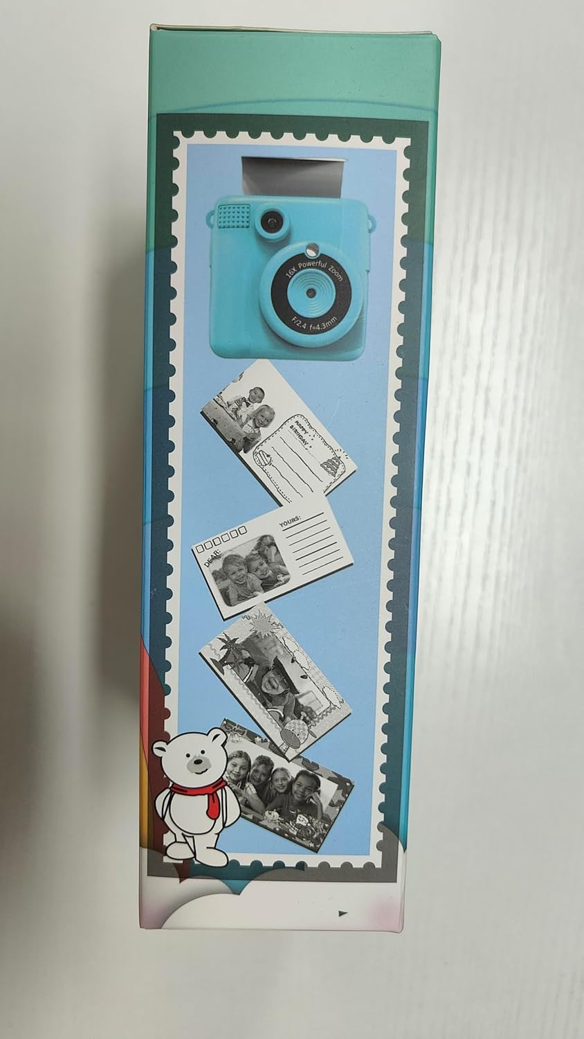 Kids Instant Print Camera, 1080P HD Digital Camera with 32G SD Card, 3 Rolls Photo Paper & 6 Color Pens, for 3-14 Year Old Girls