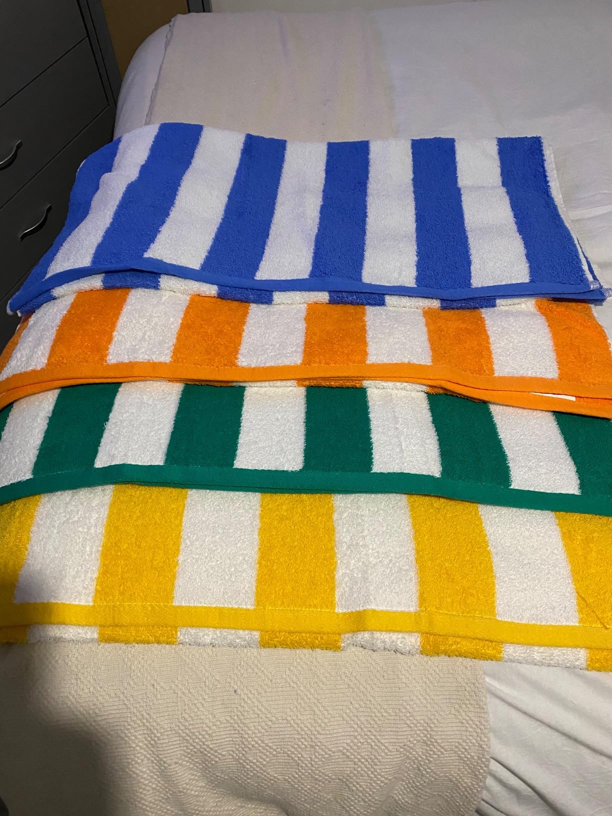 New 4 Pack Stripe Beach Towels Cotton Quick Dry Swim Towels