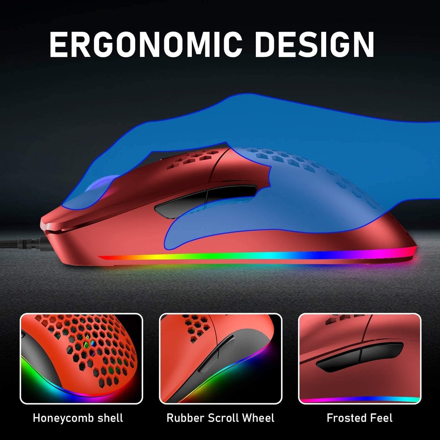 60% Mechanical Mini 68 Key RGB Backlit Wired USB C Gaming Keyboard with Mouse and Mouse Pad