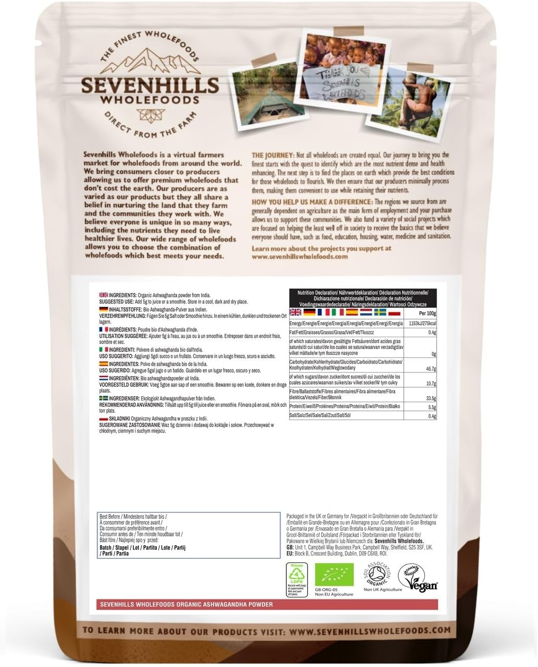 Organic Raw Powder 100% Pure & Natural | GMO-Free | Gluten-Free