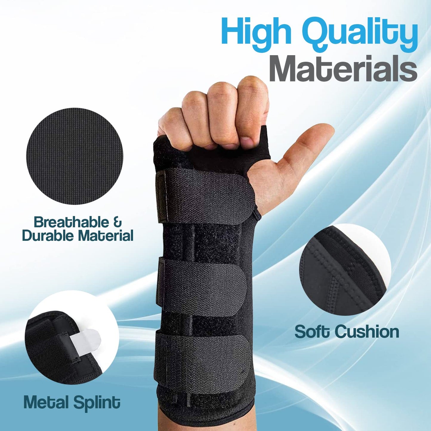 2PCS Wrist Splint for Carpal Tunnel Syndrome - Supportive Hand Brace for Arthritis Relief and Sports Injuries