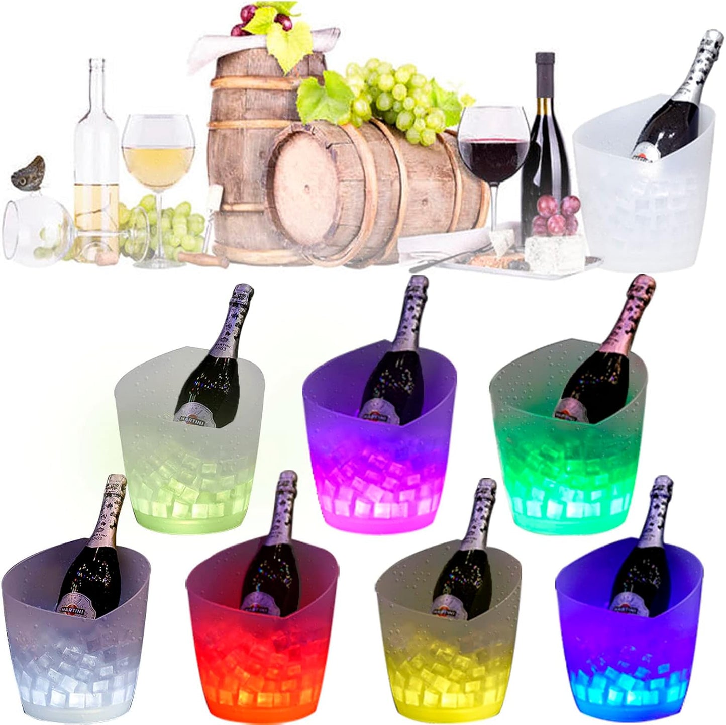 LED Ice Bucket with Multi-Color Changing Lights
