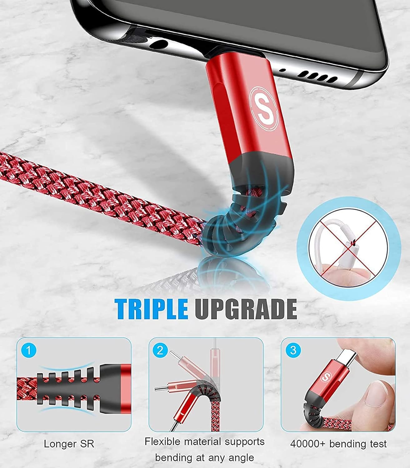 60W USB C to USB C Charger Cable, PD Type C Super Fast Charging for iPhone 16 15 MacBook iPad Pro, Samsung S25 S24 S23 Ultra, Steam Deck, Nintendo Switch etc