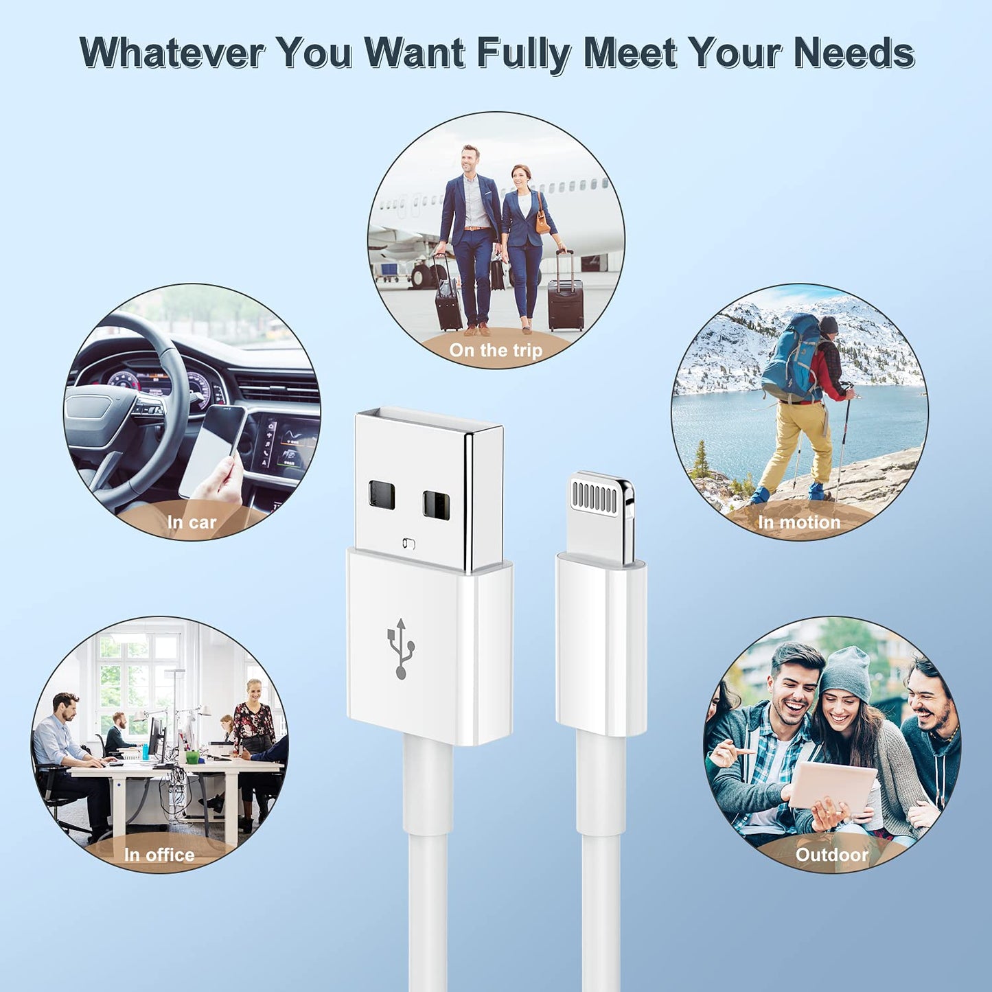 iPhone Lightning to USB Cable Fast Charging Wire