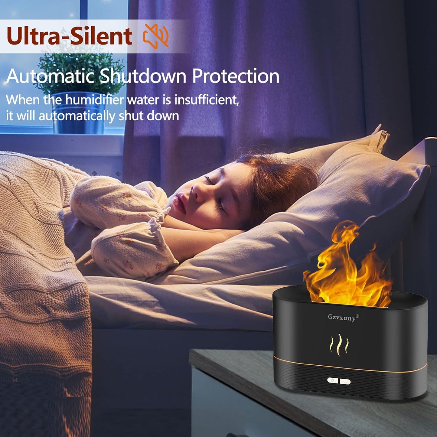 Flame Essential Oil Diffuser, Electric Aroma Diffuser, Waterless Auto-Off for Home Office Room