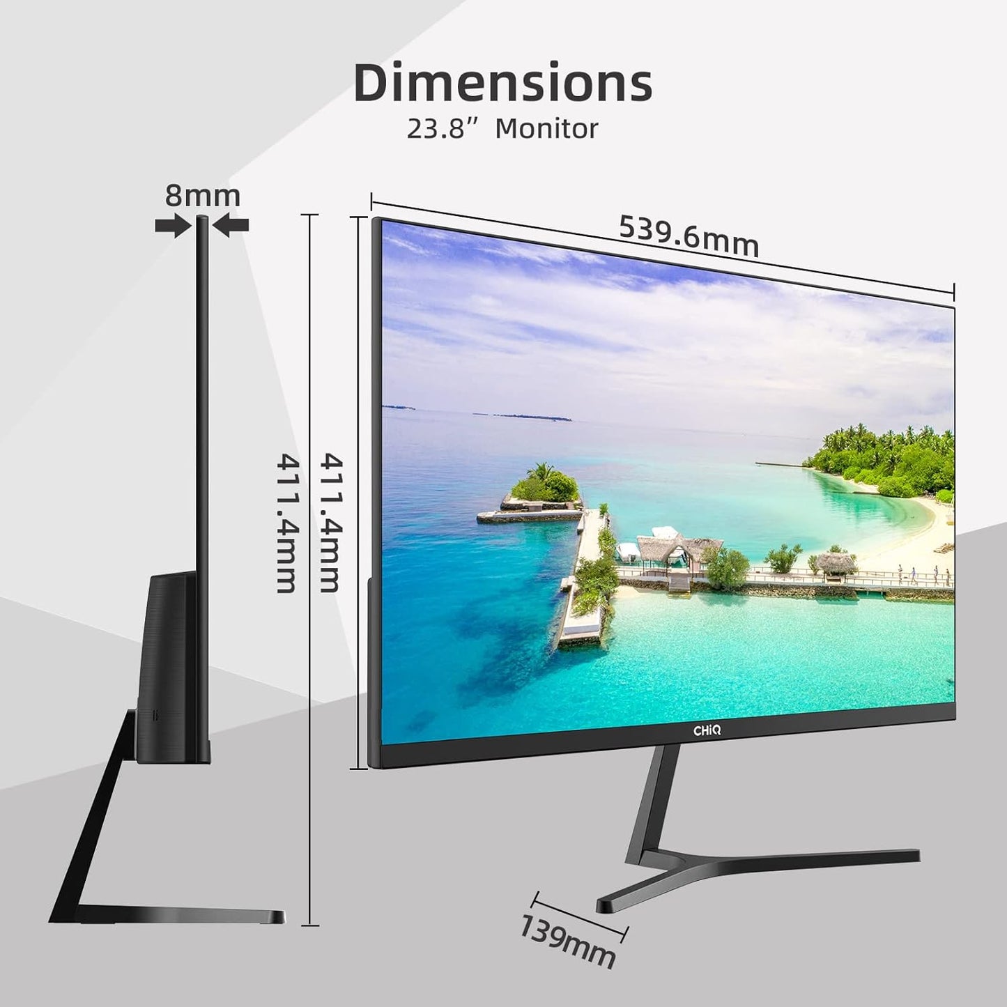 24F650, 24 Inch Monitor, FHD(1920x1080) PC Monitor, 100Hz, Ultra Slim, 99% sRGB, HDMI&DP, VGA, USB, 2024 New