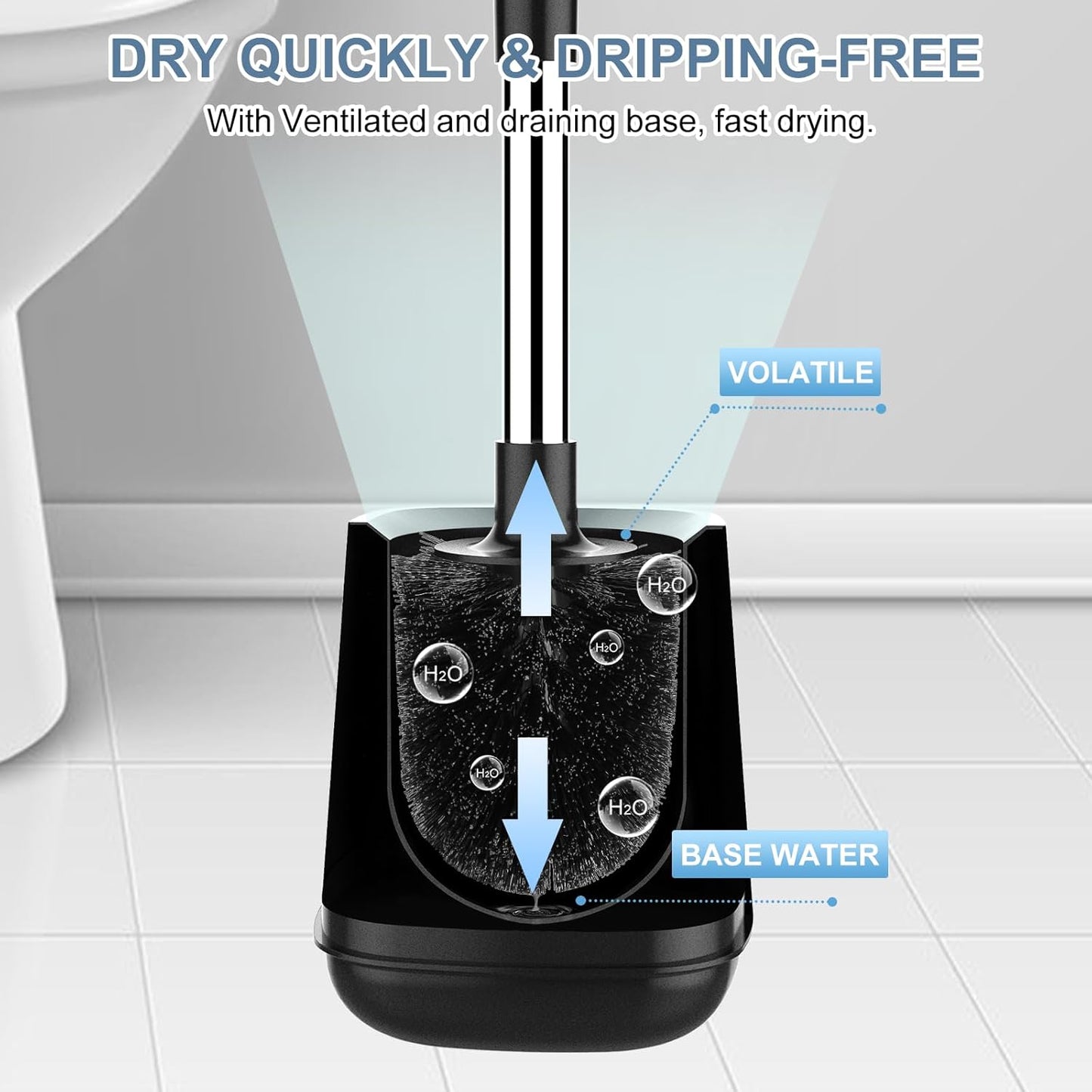 Toilet Bowl Brush and Holder Automatic Toilet Brushes for Bathroom with Holder Ventilated Toilet Cleaner Brush for Toilet Scrubber Cleaning