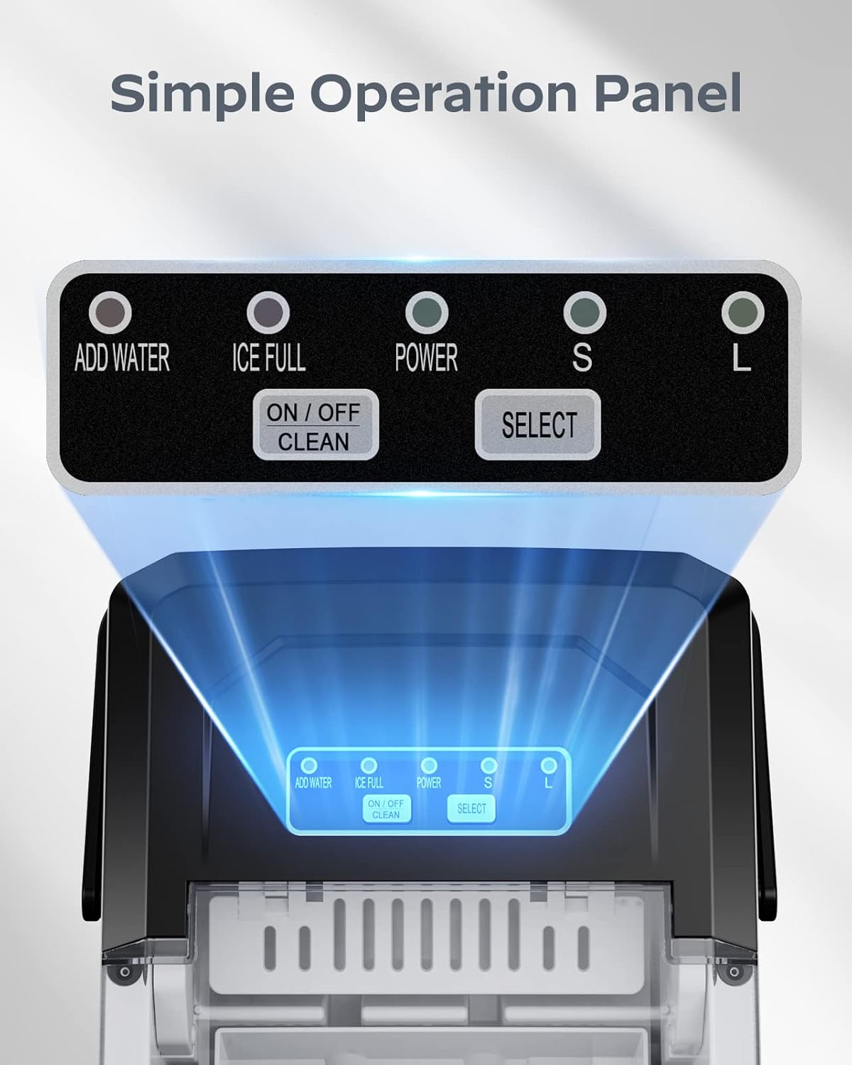 Ice Maker Machine Countertop Ice Machine, Self-Cleaning Ice Maker, Portable Ice Cube Maker Machine for Home/Kitchen/Office/Bar