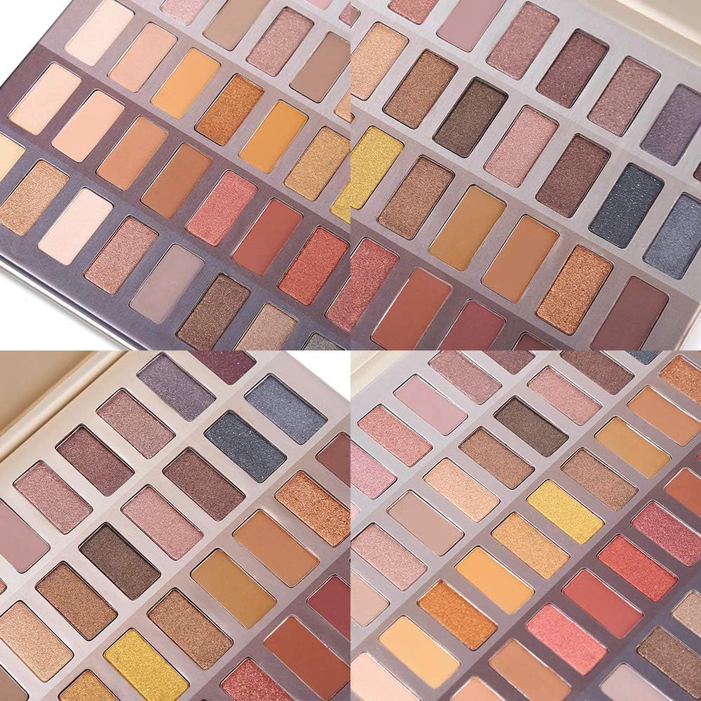 Pro Nude Eyeshadow Makeup Palette - Highly Pigmented 60 Colors Shimmer & Matte Eye Shadow - Warm Neutral Bronze Natural Powder Make up Pallet