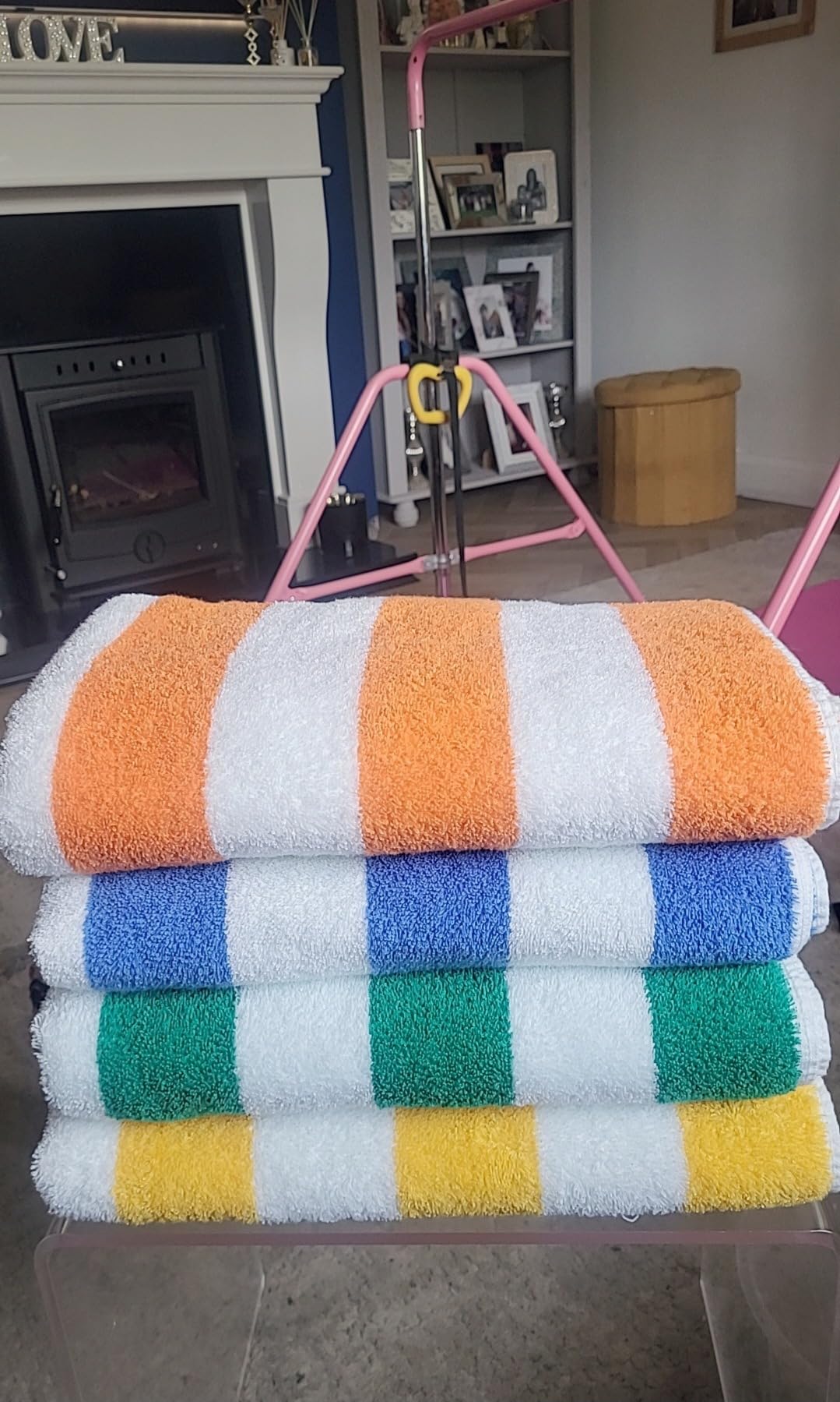 New 4 Pack Stripe Beach Towels Cotton Quick Dry Swim Towels