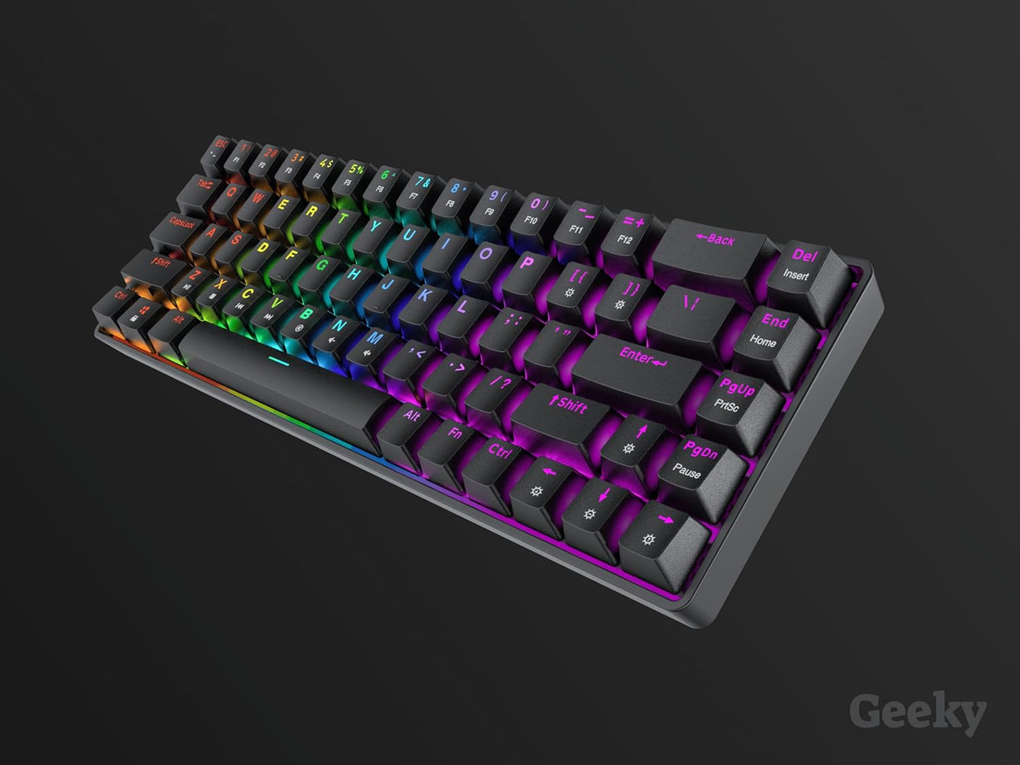 Mechanical Gaming Keyboard 68 Keys Multi Color RGB LED Backlit for PC/Mac Gamer | ANSI US American Layout