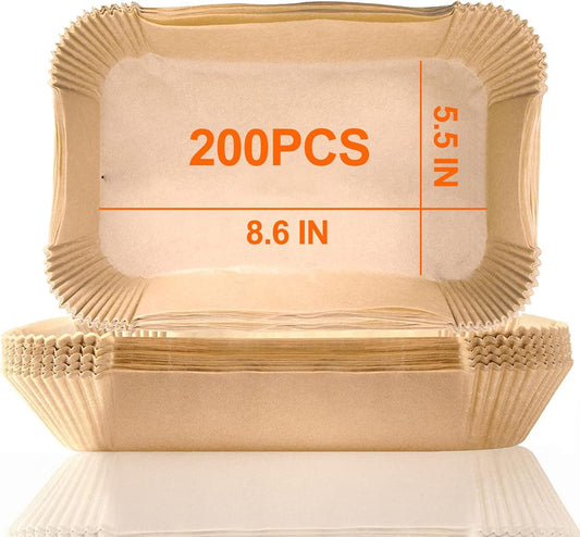 Air Fryer Disposable Paper Liner for Ninja Dual,200PCS Air Fryer Liners Rectangle 8.6X 5.5'', Air Fryer Parchment Liners, Ninja Foodi Dual Air Fryer Accessories Baking Paper