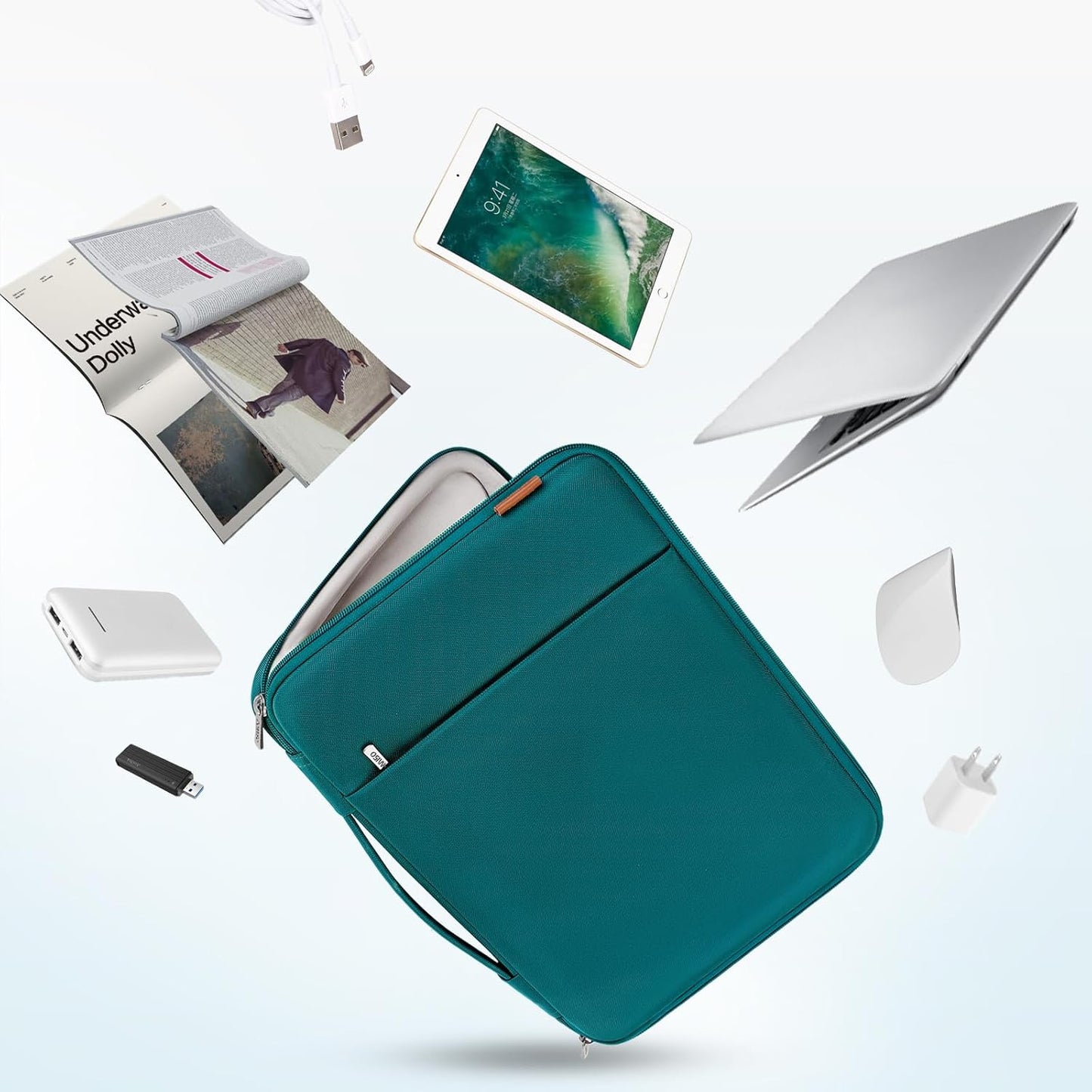 16 inch Laptop Sleeve Protective Case Water Resistant Shockproof Computer Bag for 16" Dell/HP Pavilion Envy/ThinkPad IdeaPad/ASUS Vivobook,Turquoise