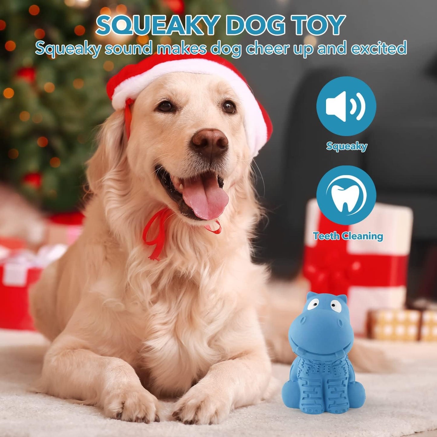 Squeaky Dog Toys - Durable Latex & Natural Rubber Toys for Aggressive & Heavy Chewers